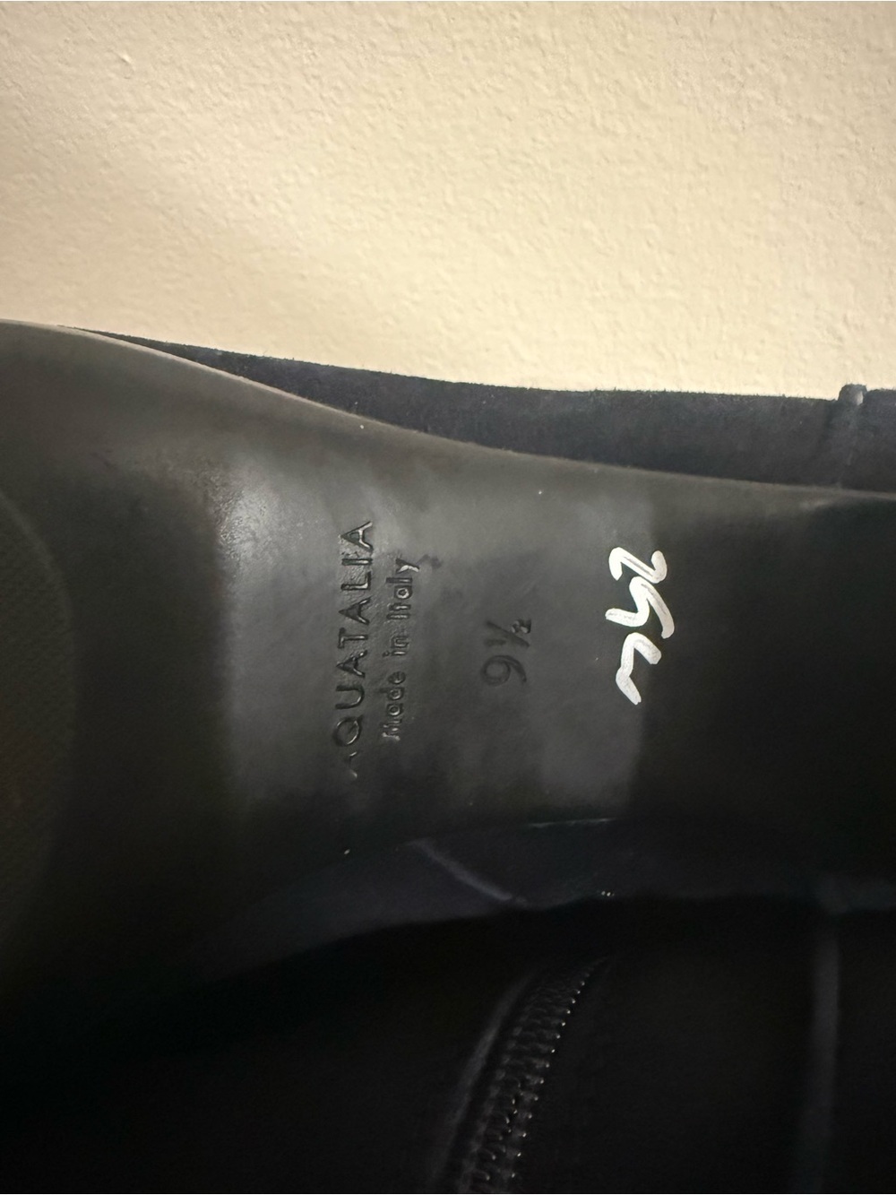 Aquatalia Boots Navy Suede Stretch Rhumba Tall Knee High Leather Fitted Size 9.5 - Picture 7 of 8